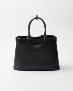 Prada Buckle Large Leather Handbag With Belt - Image 6